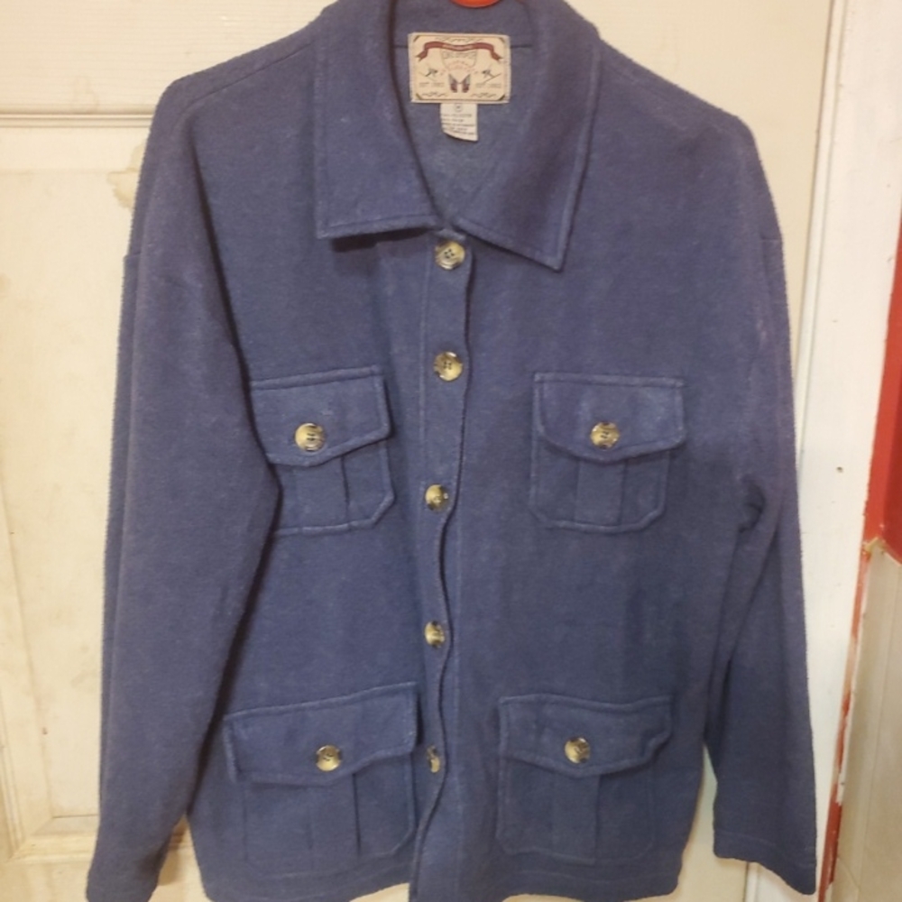 One Step Up Blue  Men's Fleece Jacket. Medium.